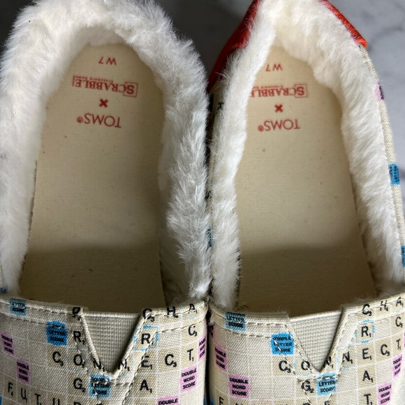 TOMS X Scrabble Faux Fur-lined Shoes - Picture 6 of 8